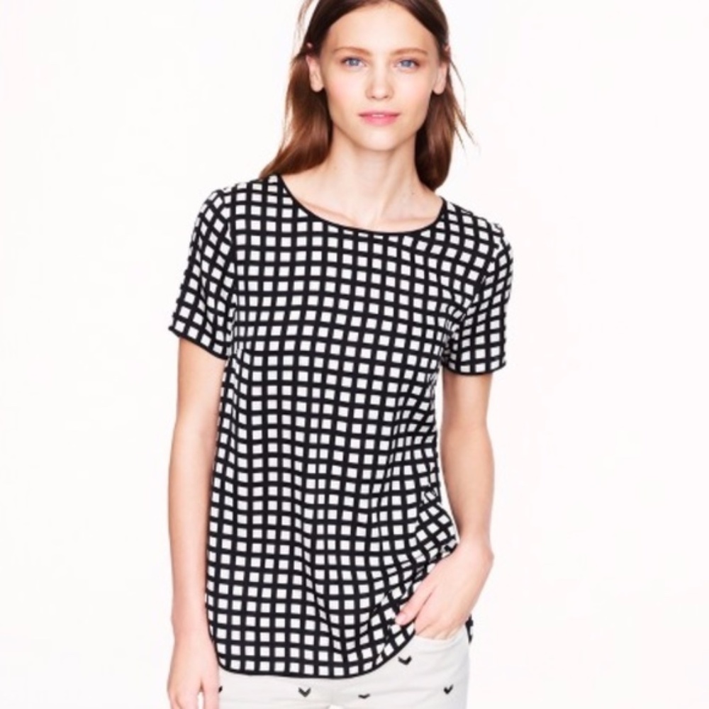 J Crew Window Pane Blouse